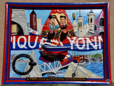 Peinture intitulée "Lyon ville des troi…" par José Van Houteghem, Œuvre d'art originale, Acrylique