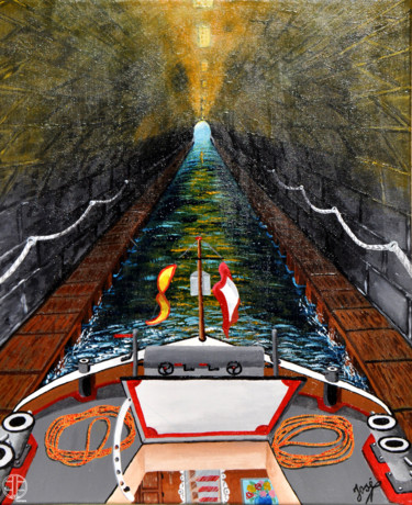 Peinture intitulée "Tunnel" par José Van Houteghem, Œuvre d'art originale, Acrylique