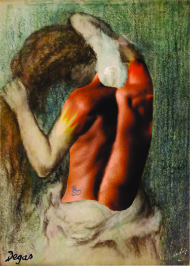 Digital Arts titled "Mujer bañandose" by Jose De Andrés, Original Artwork, 2D Digital Work