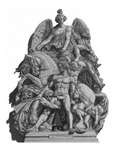 1814 Resistance Dessin intitulée "1814 Resistance" par José Bustamante, Œuvre d'art originale, Crayon Monté sur Carton