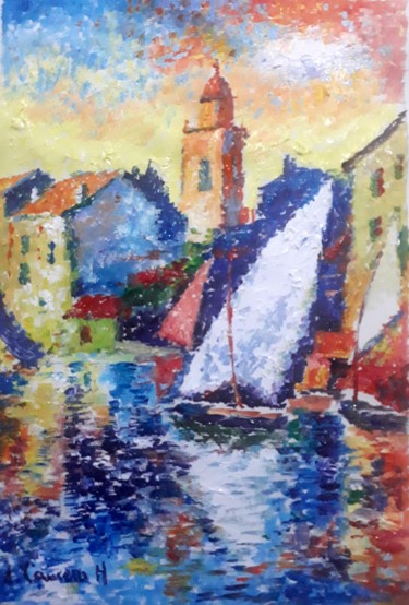 Saint Tropez. Francia.Acrilico sobre lienzo Pintura titulada "Saint Tropez. Franc…" por Jose Camero Hernandez, Obra de arte original, Acrílico