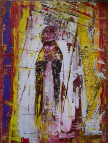 Peinture intitulée "la geante" par Jose Curti, Œuvre d'art originale, Huile