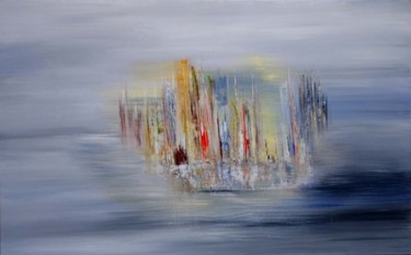 Painting titled "Pyrotechnique" by Jose Curti, Original Artwork, Oil