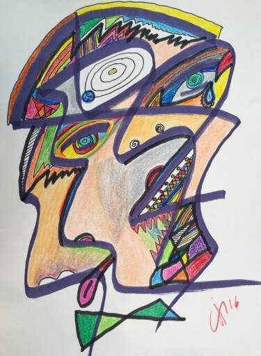 Drawing titled "auto-retrato" by José Marques, Original Artwork, Pencil