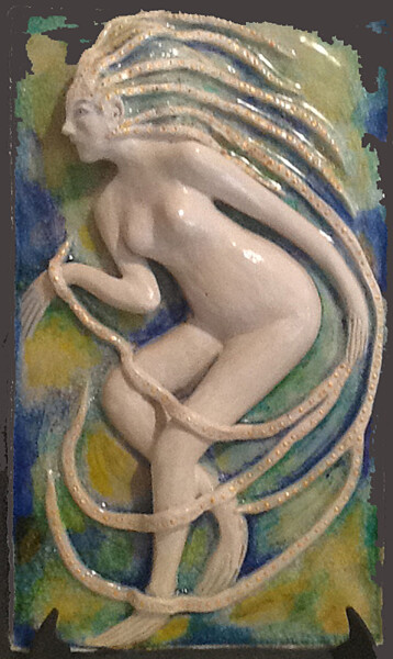 Rzeźba zatytułowany „Sirène” autorstwa Josée-Christine Garnier, Oryginalna praca, Terakota