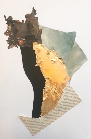Collagen mit dem Titel "MAREA" von Josefina Baumann Aubone, Original-Kunstwerk, Collagen Auf Holzplatte montiert