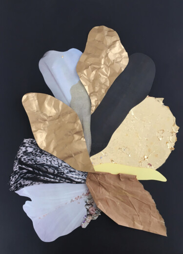 Collagen mit dem Titel "FLORIS" von Josefina Baumann Aubone, Original-Kunstwerk, Collagen Auf Karton montiert
