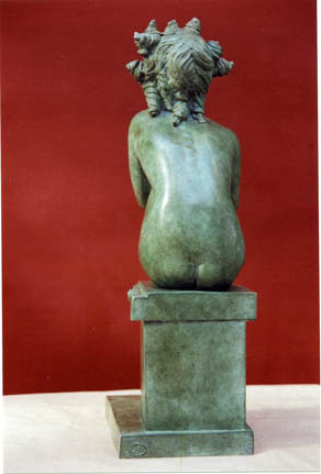 Sculpture titled "Nu féminin assis (d…" by José  Herrera, Original Artwork