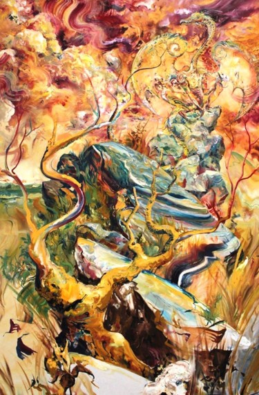 Pintura titulada "Crudo y seco" por Jose Guillermo Lavin  Garcia, Obra de arte original, Oleo