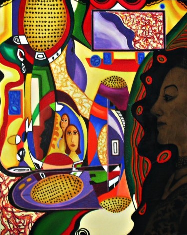 Painting titled "Diálogo" by José Lisboa, Original Artwork