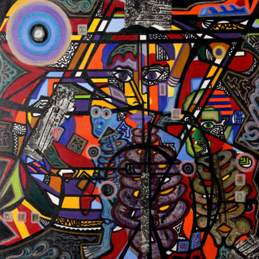 Painting titled "Apocalíptico Urbanó…" by José Lisboa, Original Artwork