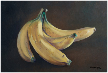 Malerei mit dem Titel ""Platanos Canarios"" von Jose Luis Santamaria Campos, Original-Kunstwerk, Öl