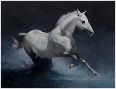 Pintura titulada ""Equus ferus caball…" por Jose Luis Santamaria Campos, Obra de arte original, Acrílico Montado en Panel de…