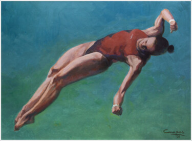 Pintura titulada ""Salto al Infinito…" por Jose Luis Santamaria Campos, Obra de arte original, Acrílico Montado en Panel de…