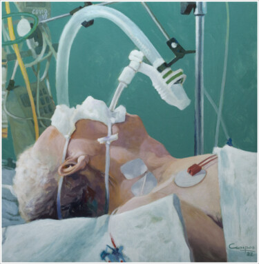 Pintura intitulada ""Salvando Vidas"" por Jose Luis Santamaria Campos, Obras de arte originais, Acrílico Montado em Painel d…