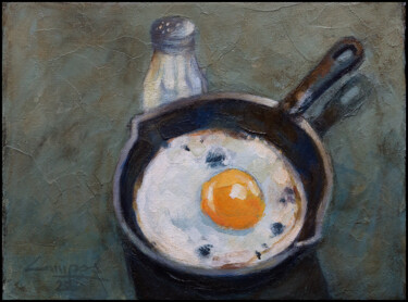 Pintura titulada ""Huevo y sal"" por Jose Luis Santamaria Campos, Obra de arte original, Acrílico