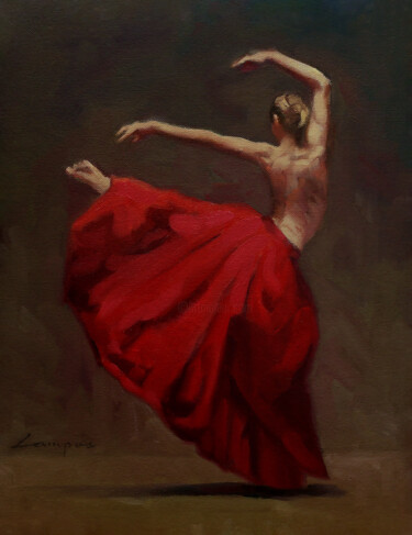 Картина под названием ""Danza"" - Jose Luis Santamaria Campos, Подлинное произведение искусства, Масло