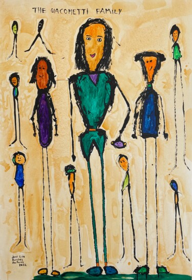 Peinture intitulée "THE GIACOMETTI FAMI…" par Jose Luis Ramírez Portolés, Œuvre d'art originale, Acrylique Monté sur Châssis…