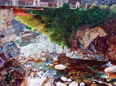 Pintura titulada "La puente" por Madrid Sanz José María, Obra de arte original, Oleo