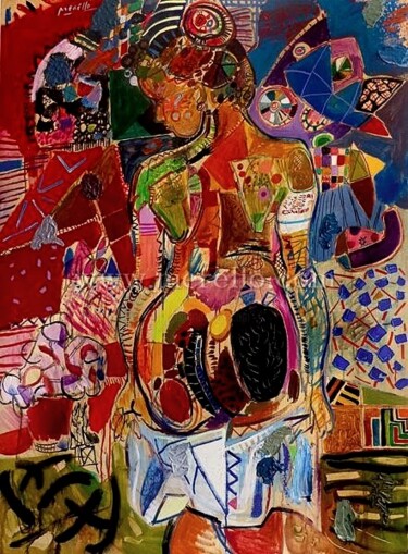 Malerei mit dem Titel "ROMANTIC NUDE" von José Manuel Merello, Original-Kunstwerk, Acryl