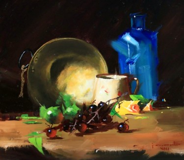 Painting titled "Serie-bodegones 4011" by José María Martín, Original Artwork, Oil