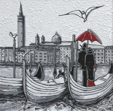 Peinture intitulée "Venise-80x80.jpg" par Martins Lovers, Œuvre d'art originale, Acrylique