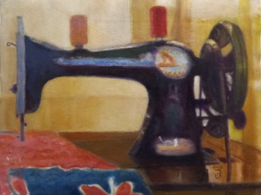 Pittura intitolato "Máquina de coser" da Jose Oña Jurado, Opera d'arte originale, Olio