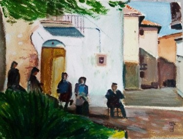 "Pueblo rural España" başlıklı Tablo Jose Oña Jurado tarafından, Orijinal sanat, Petrol