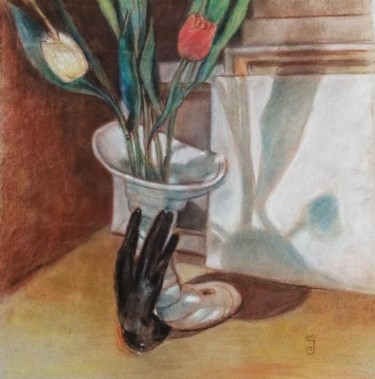 Peinture intitulée "Flores" par Jose Oña Jurado, Œuvre d'art originale, Pastel
