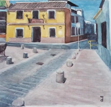 Painting titled "Alhaurin de la Torr…" by Jose Oña Jurado, Original Artwork, Watercolor