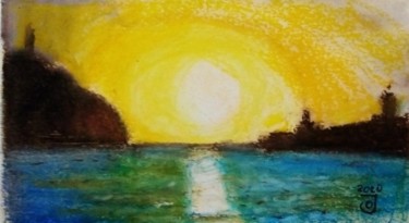 Pintura titulada "Amanecer, resplando…" por Jose Oña Jurado, Obra de arte original, Pastel
