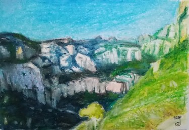 Painting titled "Montaña de Montserr…" by Jose Oña Jurado, Original Artwork, Oil