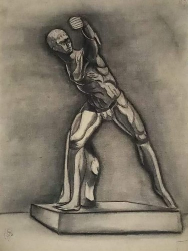 Painting titled "Romano" by Jose Oña Jurado, Original Artwork, Charcoal