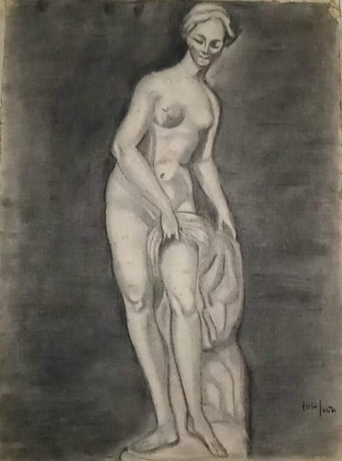 Peinture intitulée "Desnudo" par Jose Oña Jurado, Œuvre d'art originale, Fusain