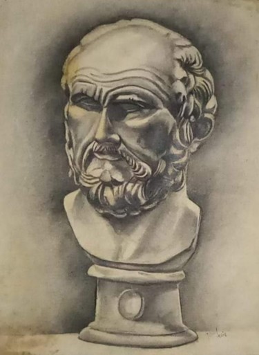 Painting titled "Romano 3" by Jose Oña Jurado, Original Artwork, Charcoal