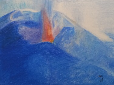 Pintura titulada "Volcán La Palma (Ca…" por Jose Oña Jurado, Obra de arte original, Oleo