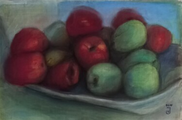 Pintura titulada "Bodegón de fruta" por Jose Oña Jurado, Obra de arte original, Pastel