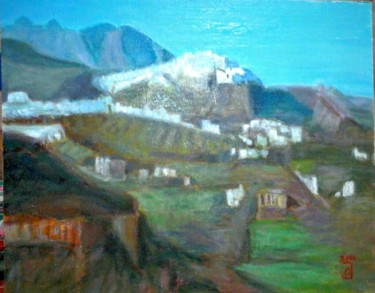 Schilderij getiteld "Pueblo Mojacar Alme…" door Jose Oña Jurado, Origineel Kunstwerk, Olie