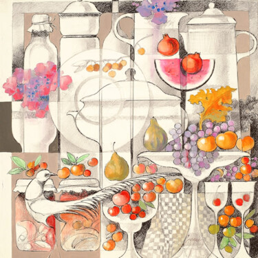 "Bodegón" Peinture intitulée ""Bodegón"" par Josep Baqués, Œuvre d'art originale, Huile Monté sur Châssis