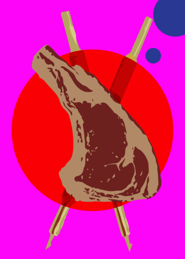 Arts numériques intitulée "Meat" par Josep Domènech, Œuvre d'art originale, Travail numérique 2D
