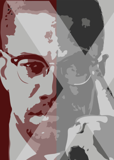 Arte digital titulada "Malcolm x" por Josep Domènech, Obra de arte original, Trabajo Digital 2D