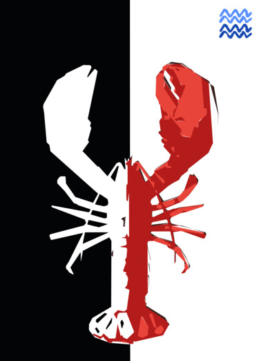 Arts numériques intitulée "Lobster" par Josep Domènech, Œuvre d'art originale, Travail numérique 2D