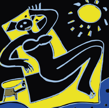 Arts numériques intitulée "woman sunbathing Bl…" par Josep Domènech, Œuvre d'art originale, Image générée par l'IA