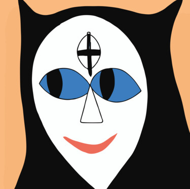 Цифровое искусство под названием "devilish nun" - Josep Domènech, Подлинное произведение искусства, Изображение, сгенерирова…