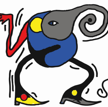 Digitale Kunst mit dem Titel "dancing elefant" von Josep Domènech, Original-Kunstwerk, KI-generiertes Bild
