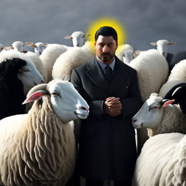 Digital Arts titled "THE GOOD SHEPHERD" by Josep Domènech, Original Artwork, AI generated image