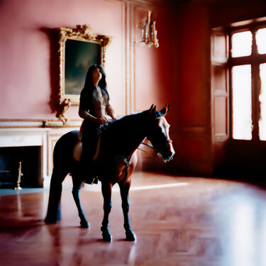 Artes digitais intitulada "SALON HORSE RIDING" por Josep Domènech, Obras de arte originais, Imagem gerada por IA