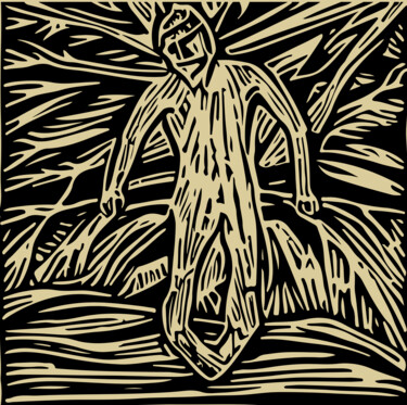 Digitale Kunst getiteld "Scarecrow" door Josep Domènech, Origineel Kunstwerk, AI gegenereerde afbeelding