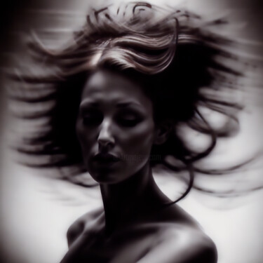 Arts numériques intitulée "hair in the wind" par Josep Domènech, Œuvre d'art originale, Image générée par l'IA