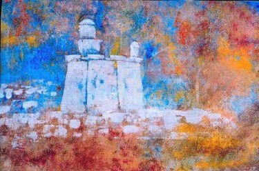 Pintura titulada "Castillo de Sant Ni…" por Josep Lluís Benet Vidal, Obra de arte original